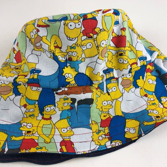 Simpson’s TV Cartoon Denim Reversible Bucket Hat - Picture 11 of 11